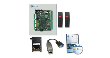 KIT CDVI CENTAURO 2 DOOR MASTER CON COM. IP + 2 LECTORES DE PROXIMIDAD +LITE SOFTWARE+TRANSFORMADOR