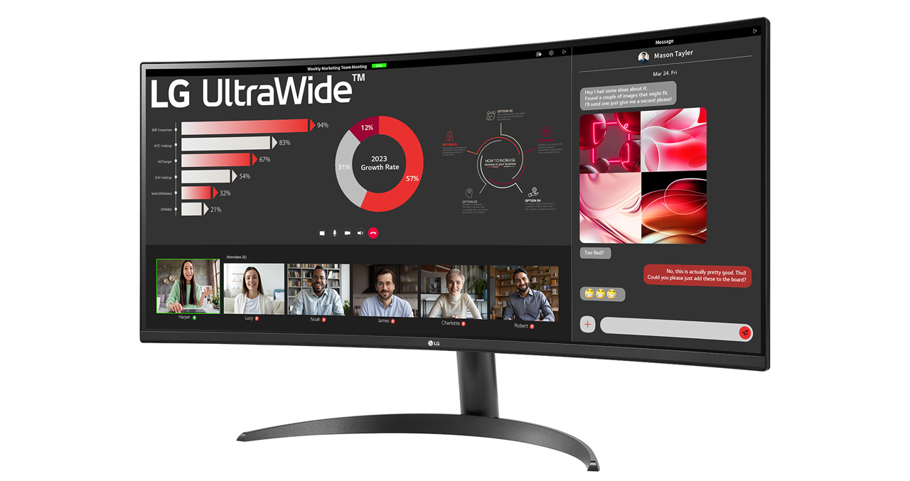 MONITOR LG 34" LED ULTRAWIDE VA CURVO 1800R WQHD 100 Hz 21:9 HDMI