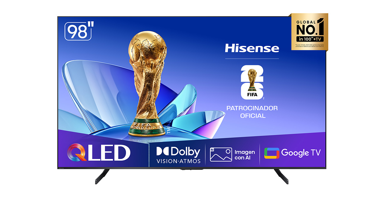 TELEVISOR HISENSE 98" QLED 4K UHD SMART GOOGLE TV