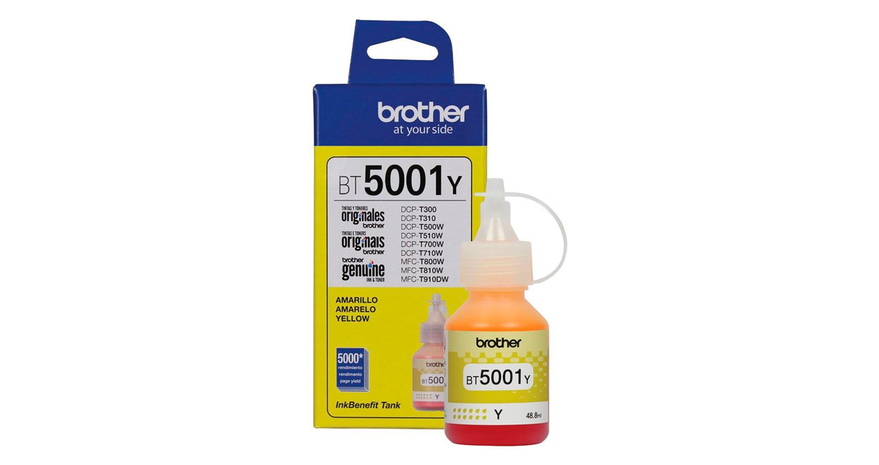 BOTELLA DE TINTA BROTHER  BT5001Y YELLOW T510W T710W T910DW T420W T520W T720DW T920DW MFCT4500DW