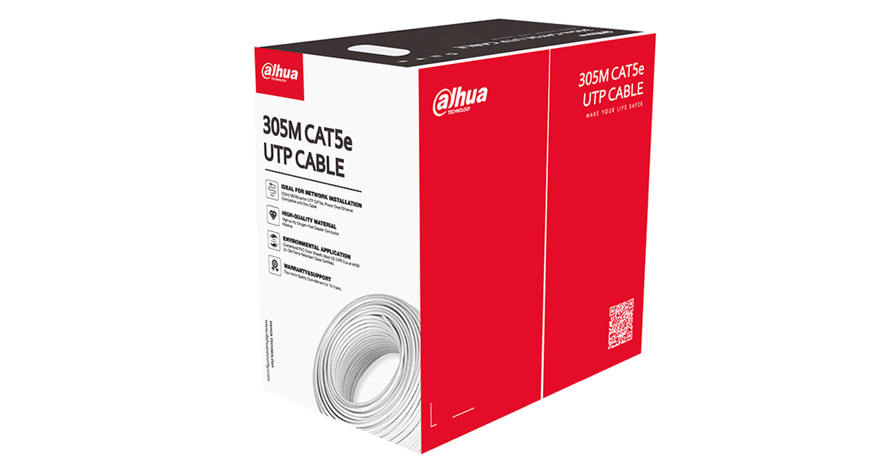 ROLLO DE CABLE UTP DAHUA CAT. 5E  24 AWG 305 METROS COBRE - BLANCO