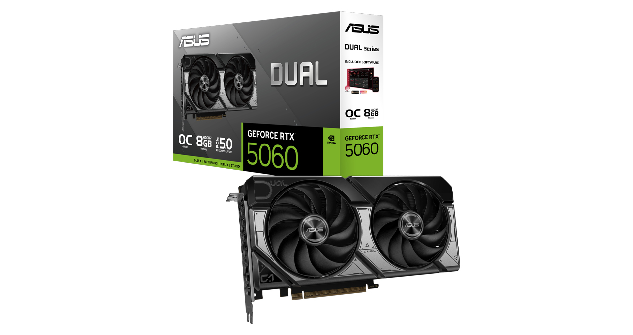 TARJETA DE VIDEO ASUS DUAL GEFORCE RTX 5060 8GB GDRR7 OC EDITION PCIe5.0 HDMI-DP