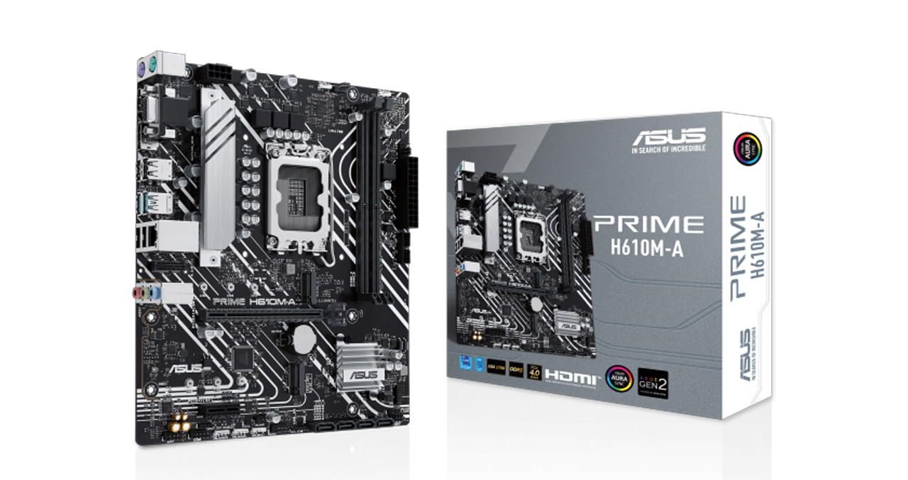 MAINBOARD ASUS INTEL PRIME H610M-A-DDR5-LGA1700 13AVA 14AVA-mATX-PCIe4.0-DP-HDMI-VGA