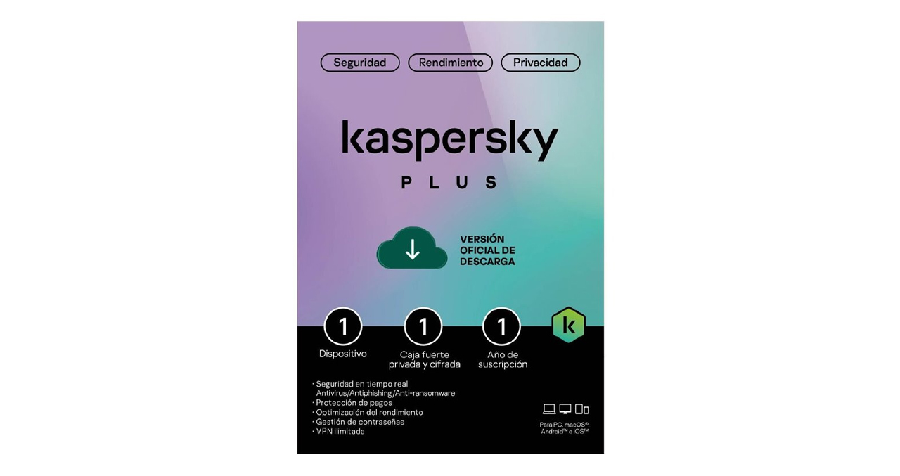 KASPERSKY PLUS  /  1 DISPOSITIVOS / 1 CUENTA KPM / 1 AÑO / BASE/ CON TARJETA