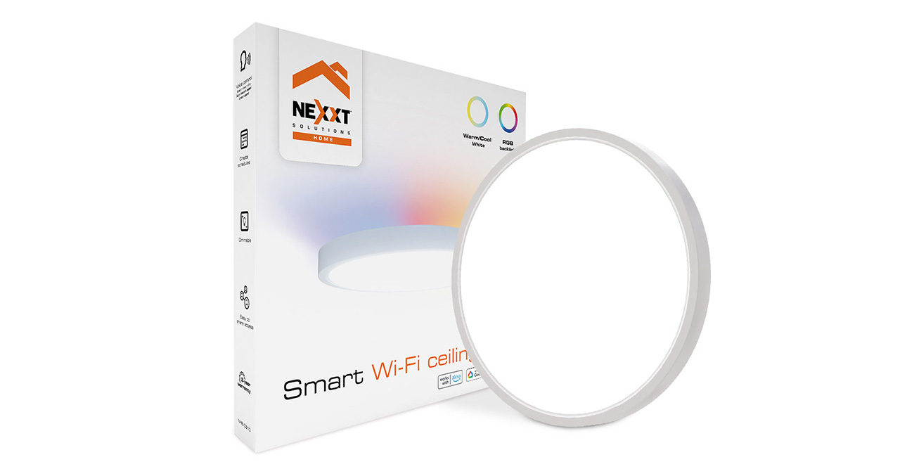 FOCO BOMBILLO LED SMART WIFI NEXXT PARA TECHO - LUZ BLANCA CALIDA Y FRIA Y COLORES 12"