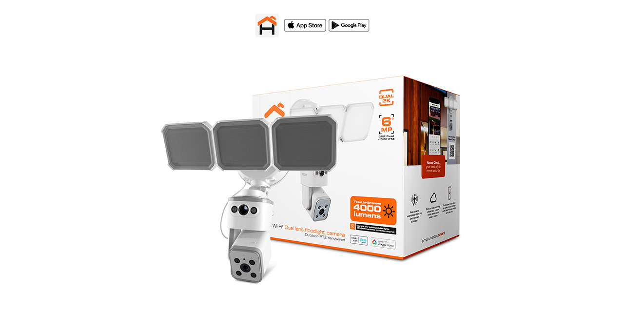 CAMARA SMART WIFI NEXXT DOBLE LENTE CON REFLECTOR PTZ CABLEADA PARA EXTERIORES