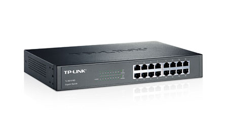 SWITCH TPLINK 16 PUERTOS GIGA 10-100-1000 METALICO ESCRITORIO Y RACK