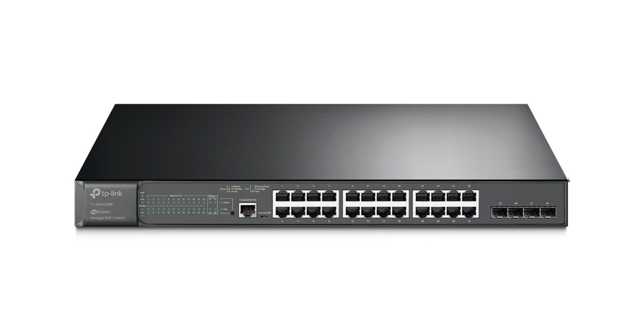 SWITCH JETSTREAM TPLINK 24 PUERTOS PoE+ GIGABIT ADMINISTRABLE  L2  4 SFP