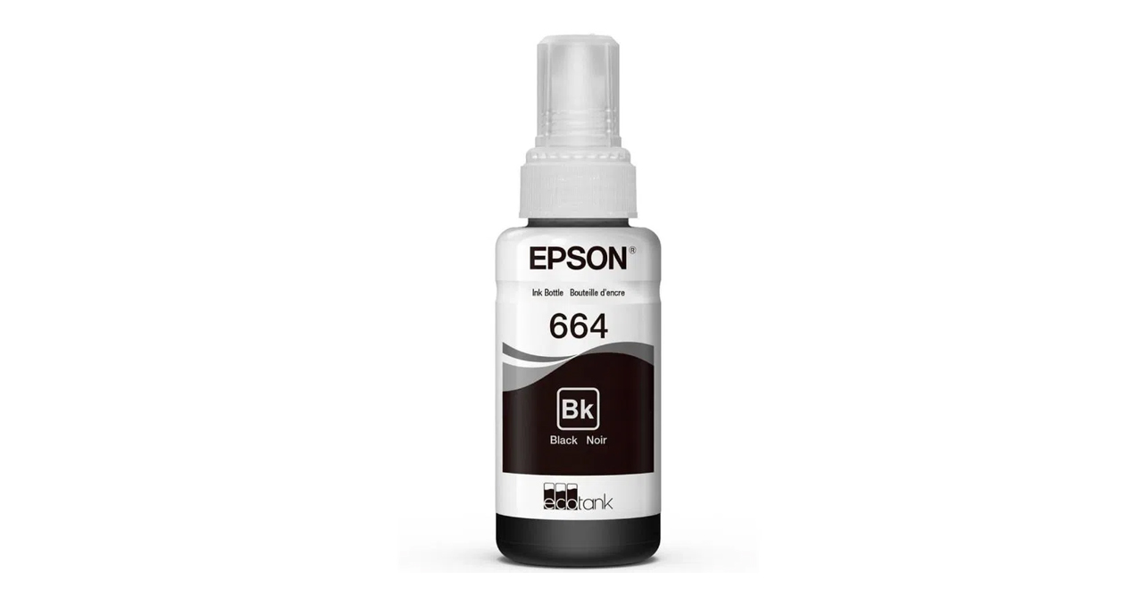 BOTELLA DE TINTA EPSON T664120 NEGRO 70ml - L220,L380,L355,L395,L375,L495,L555,L575,L565,L1455,ET255