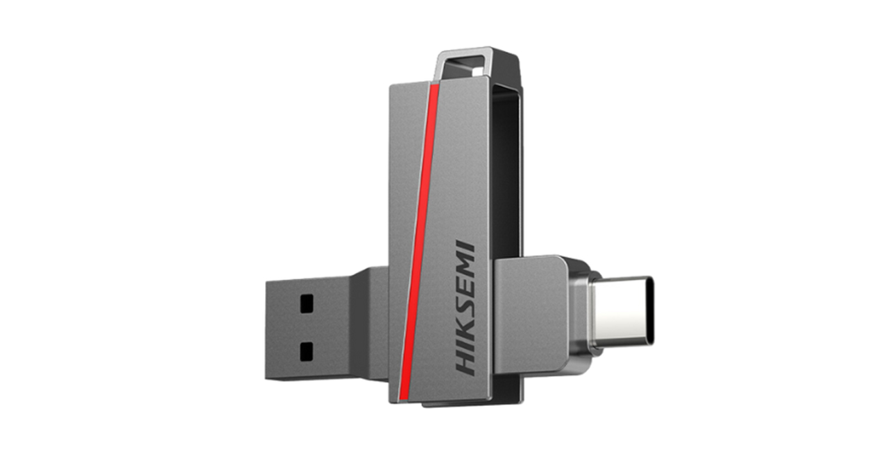 PEN DRIVE HIKSEMI 128GB DUAL SIM USB3.2 Y TIPO C GRIS