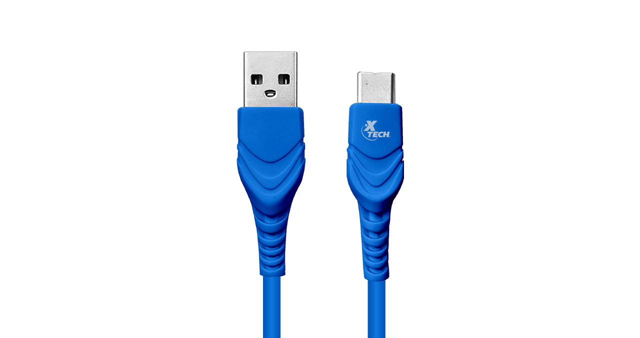 CABLE XTECH USB-A MACHO A USB-C MACHO 1.80 METROS - AZUL